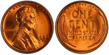 1938-S 1C MS67+ RD