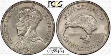 1936 Florin KM-4  Ag MS63