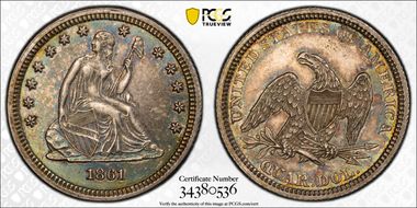 1861 25C AU58