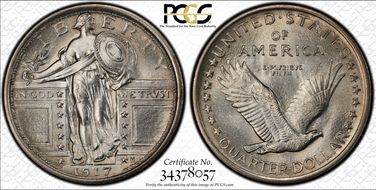 1917 25C Type 1 MS64FH