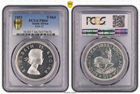 1953 5 Shil PR66