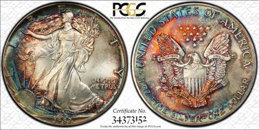 1987 $1 Silver Eagle MS64