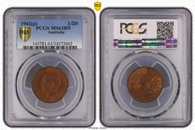 1942(p) 1/2D MS63BN