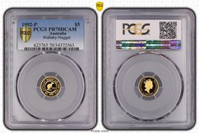 1992-P $5 Wallaby-Nugget PR70DCAM