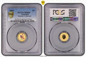 2005 $5 Year of the Rooster  Colorized MS68