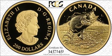 2015 $200 Largemouth Bass PR69DCAM