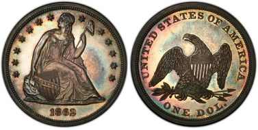 1862 $1 PR63