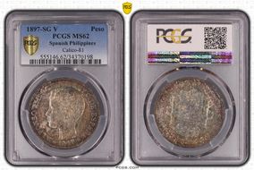 1897-SG V Peso Calico-122  Ag MS62