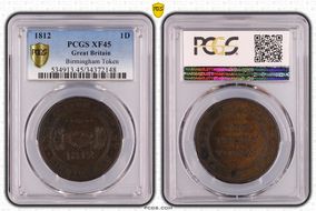 1812 1D Birmingham Token XF45BN