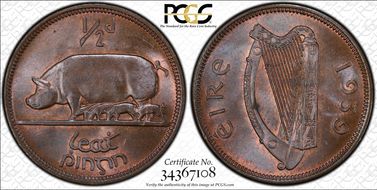 1939 1/2D MS65BN