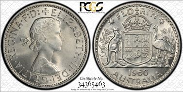 1960(m) Florin KM-60 Ag MS65
