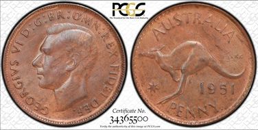 1951 Y. (p) 1D MS63BN