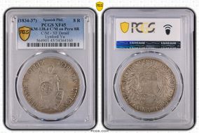 (1834-37) 8 R KM-138.4 C/M on Peru 8R XF45