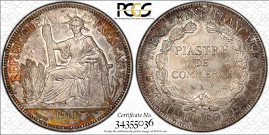 1910-A Piastre Lec-293 AU55