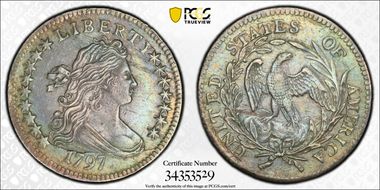 1797 10C 16 Stars AU53