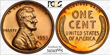 1953 1C Re-Engraved Design, FS-402 PR67RD