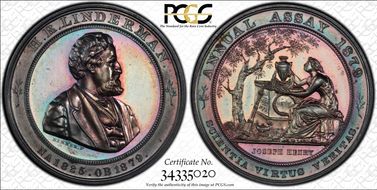 1879 Medal JK-AC-19 Silver H.R. Linderman SP62