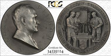 1963 Medal JK-AC-107 Silver C. Douglas Dillon SP64