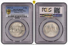 1927-A 3 Mk Marburg J-330 MS65