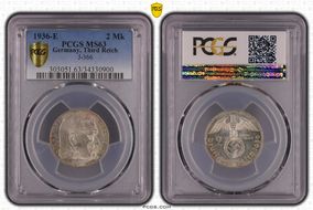 1936-E 2 Mk J-366 MS63