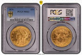 1876 $20 MS62
