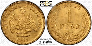 1901/801-Mo M Peso KM-410.5 Large date MS65