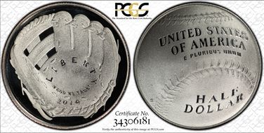 2014-S 50C Baseball Hall of Fame PR70DCAM