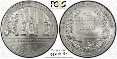 2010-W $1 Disabled Veterans MS70