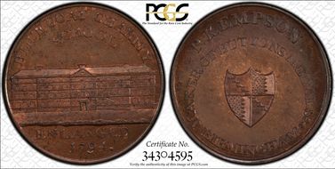 1794 Tk 1/2D DH-197a Warwickshire Kempson's MS63BN