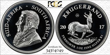 2017 1 Rand 50th Anniv. Krugerrand Silver PR68DCAM