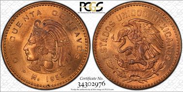 1955-Mo 50C MS65RD