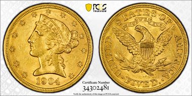 1904 $5 MS63