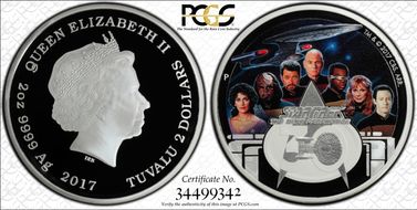 2017-P $2 Star Trek TNG 30th Ann. U.S.S. Enterprise Crew PR70DCAM