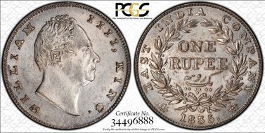 1835.(B) Rupee SW-1.47 MS63