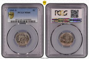1941-S 5C MS66
