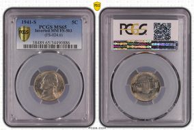 1941-S 5C Inverted MM FS-503 (FS-024.6) MS65