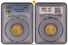 1883 20 Fr KM-31.1  Au AU55