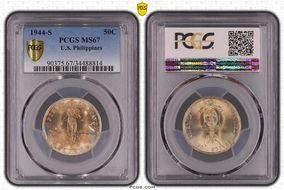 1944-S 50C KM-183  Ag MS67