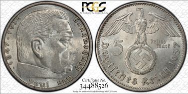 1937-A 5 Mk J-367 MS63