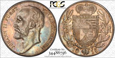 1915 5 Kr Y-4  Ag MS62