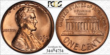 1960-D 1C Large Date MS66RD