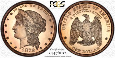 1878 $1 J-1554 PR65+ CAM