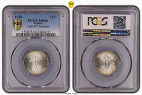 1920 1 Fr Gad-467 Semeuse MS66