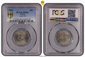 1904 25C Gad-364 F-169 MS66