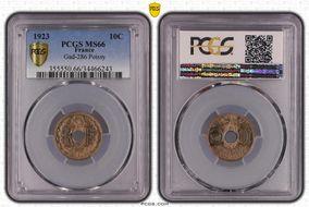 1923 10C Gad-286 F-138 Poissy MS66