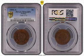 1884-A 5C Gad-157a MS64BN
