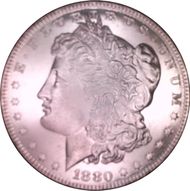 1880 $1 VAM 9 8/7 Stem MS65+ DMPL