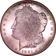 1891-S $1 MS65+ DMPL