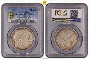 (1934) Medal C-10 Ag Matte Edge FEINSILBER SP63