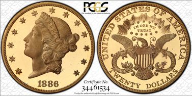 1886 $20 PR66DCAM